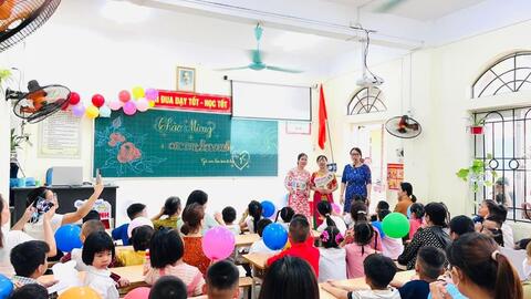 Trường tiểu học Ngọc Thanh hân hoan chào đón học sinh lớp 1 Năm học 2023-2024