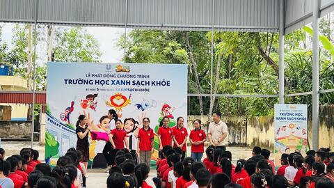 Chương trình ‘Trường học Xanh - Sạch - Khỏe’ cho học sinh Trường tiểu học Ngọc Thanh